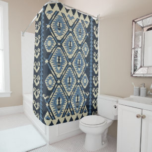 Rideaux De Douche Tapis bleu persan turc oriental