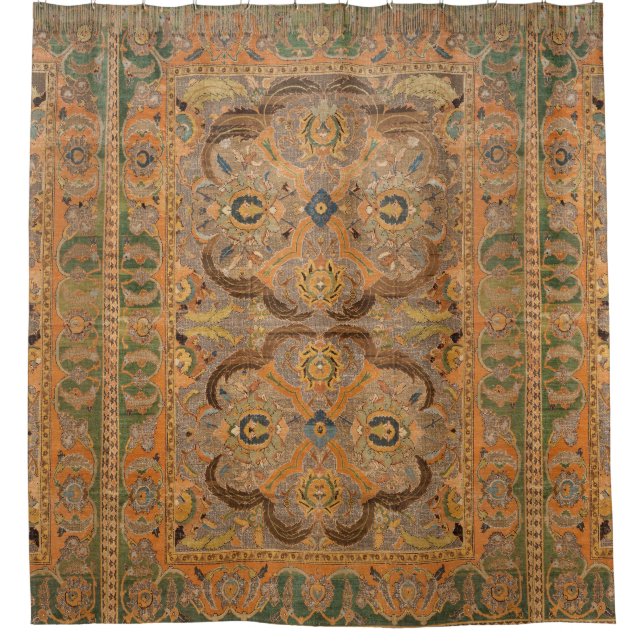 Rideaux De Douche Tapis Persique antique Brown orange (Devant)
