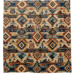 Rideaux De Douche Tapisserie de moto Route 66 Sud-Ouest