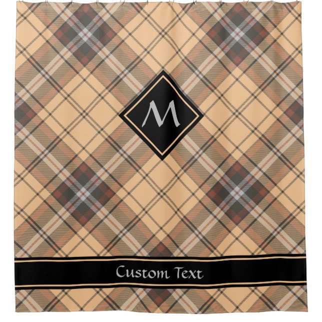 Rideaux De Douche Tartan beige et Brown (Devant)