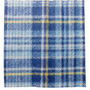 Rideaux De Douche Tartan bleu et jaune ou arrière - plan plaid pour 