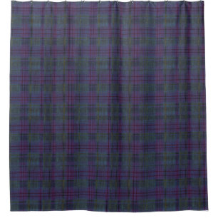 Rideaux De Douche Tartan Bleu Marine Patiné