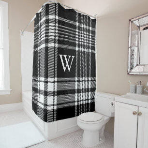 Rideaux De Douche Tartan noir et blanc