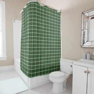 Rideaux De Douche Tartan vert blanc écossais Tartan Plaid Douche rid