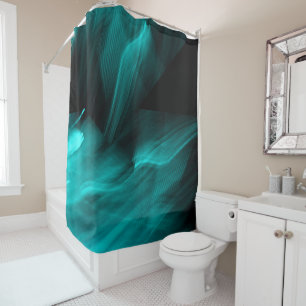 Rideaux De Douche Teal abstrait lumineux
