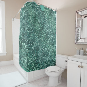 Rideaux De Douche Teintes de jade texturé et de vert cyanisé