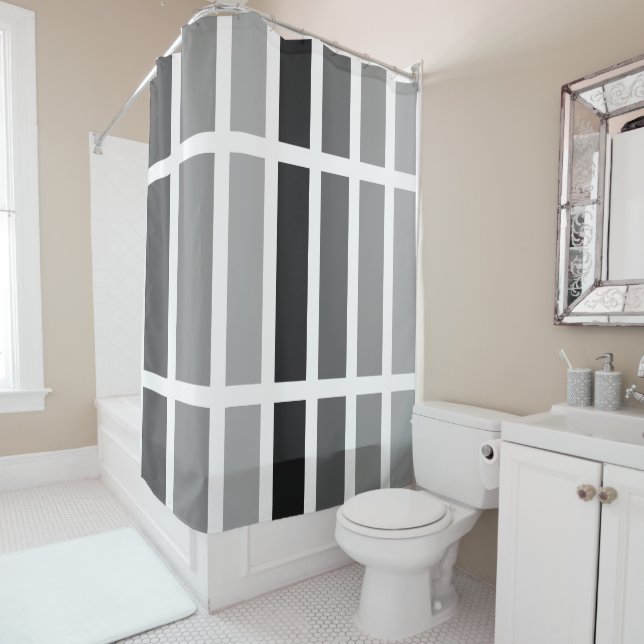 Rideaux De Douche Teintes gris argenté (En situation)