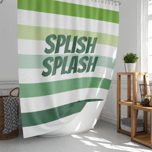 Rideaux De Douche Tendance à rayures vertes