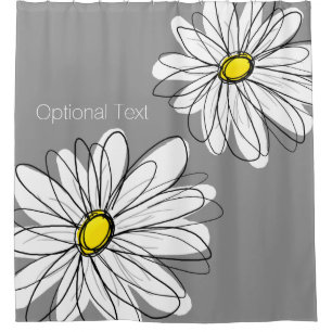 Rideaux De Douche Tendance Daisy jaune U peut changer la couleur arr