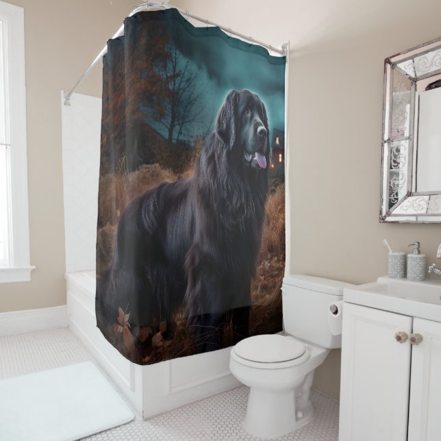 Rideaux De Douche Terre-Neuve Halloween (En situation)
