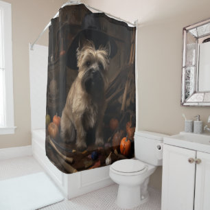 Rideaux De Douche Terrier Cairn Citrouilles Halloween Épouvantable