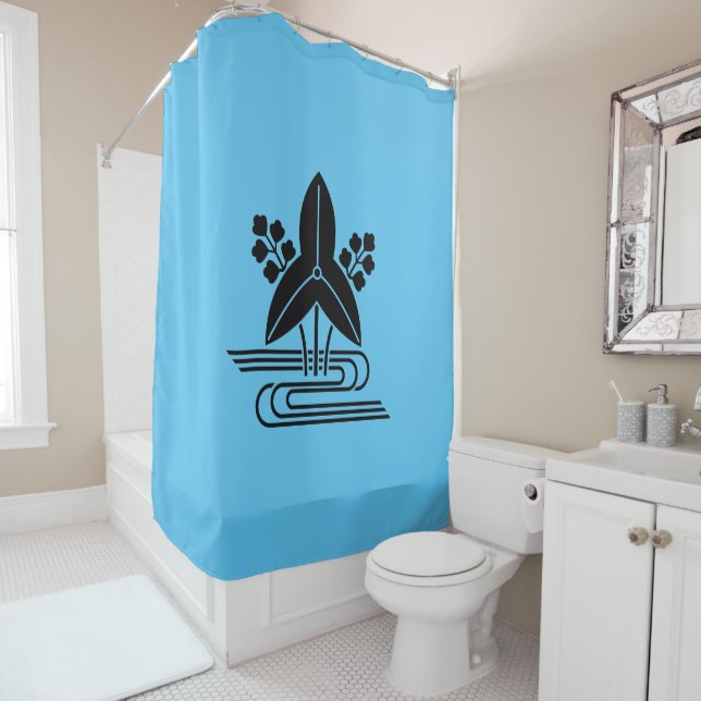 Rideaux De Douche Têtes de flèche et eau (En situation)