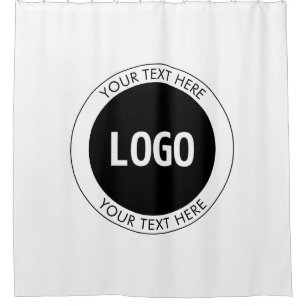 Rideaux De Douche Texte personnalisable simple et logo ou image