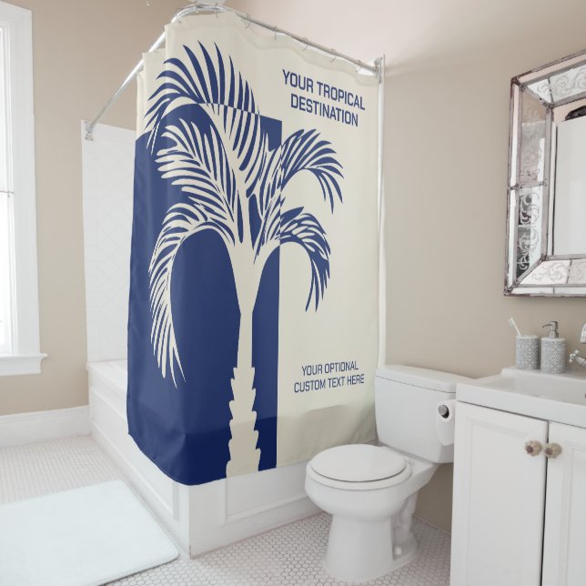 Rideaux De Douche Texte personnalisé Vacances tropicales (En situation)