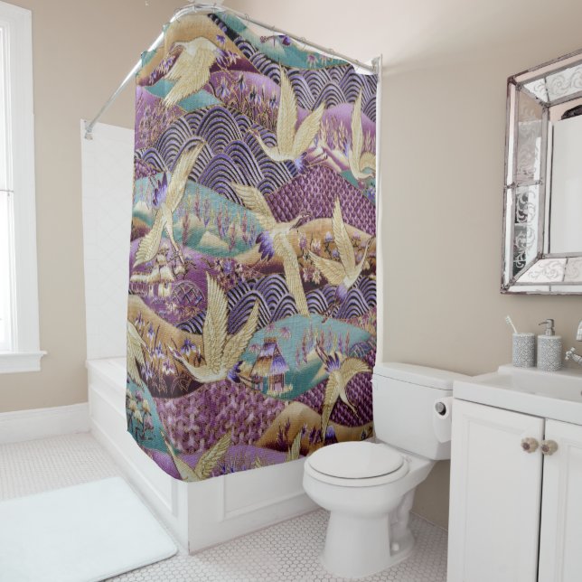 Rideaux De Douche Textile (En situation)