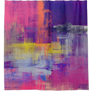 Rideaux De Douche texture Abstraite. 2d illustration. Main expressiv