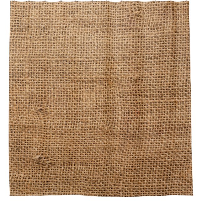 Rideaux De Douche Texture Brown du sac de tissu Burlap (Devant)