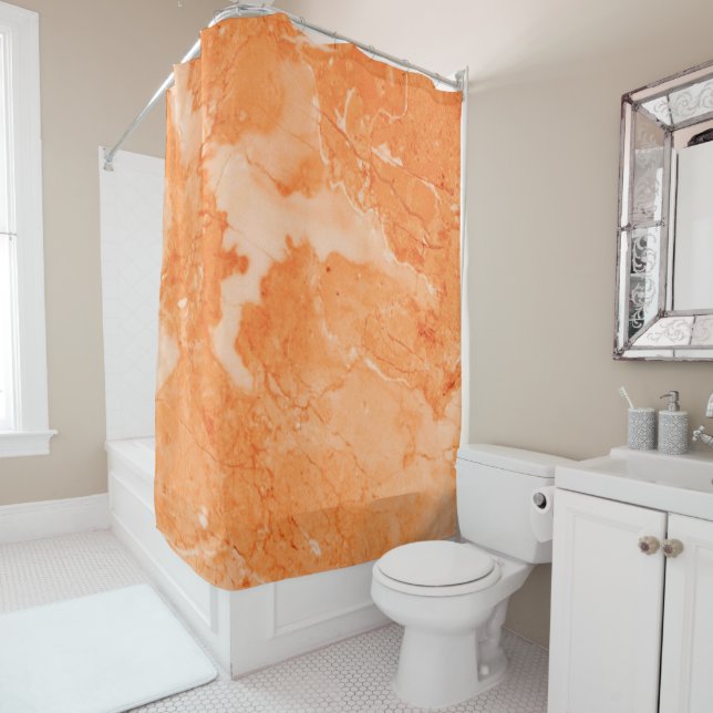 Rideaux De Douche Texture Brown en marbre clair simple (En situation)