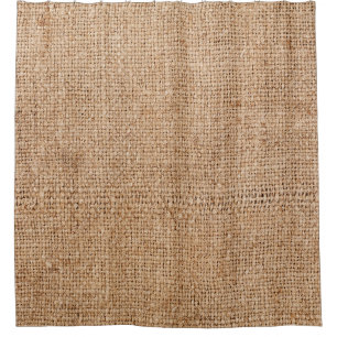 Rideaux De Douche texture de burlap Brown, tissu rustique.