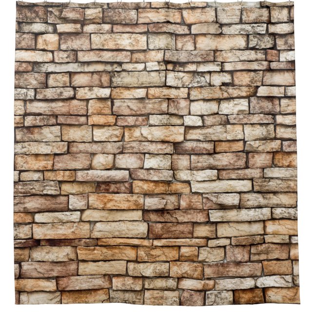 Rideaux De Douche Texture de mur en pierre (Devant)