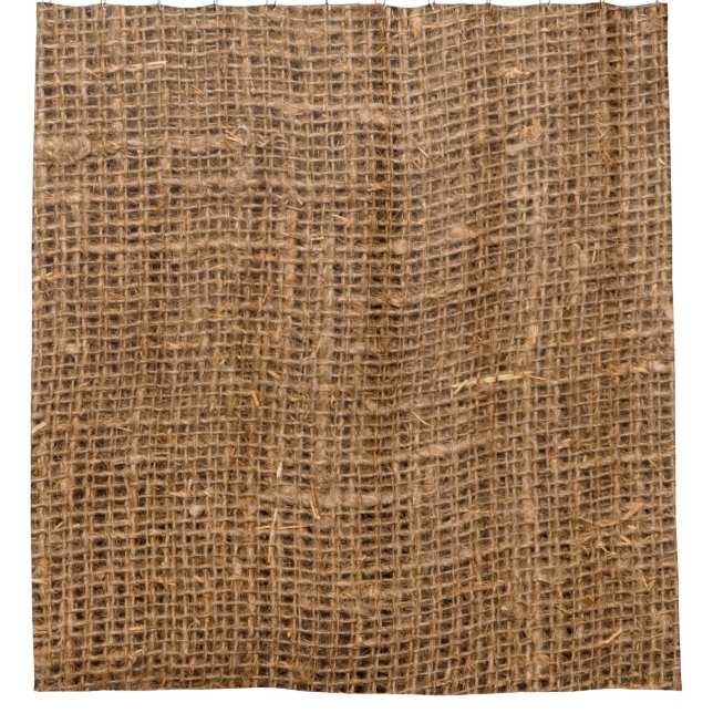 Rideaux De Douche Texture de toile de lin Brown (Devant)