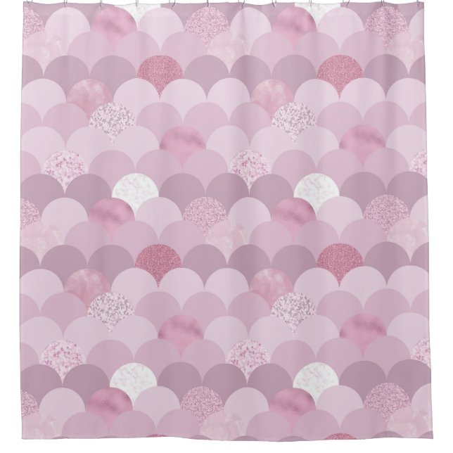 Rideaux De Douche texture en cercle rose violet (Devant)