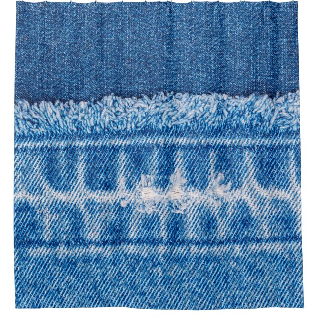 Rideaux De Douche Texture en jean bleu (Devant)