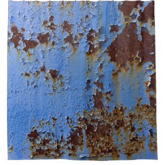 Rideaux De Douche Texture en métal et en bleu.