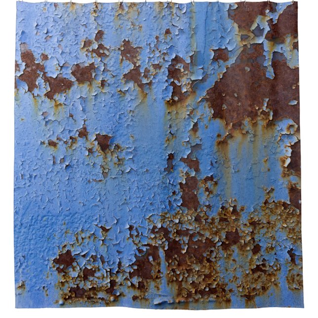 Rideaux De Douche Texture en métal et en bleu. (Devant)