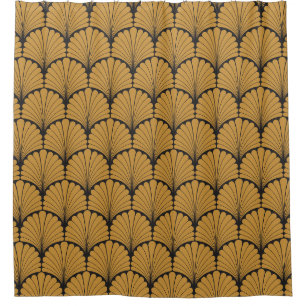 Rideaux De Douche Texture florale géométrique Art déco