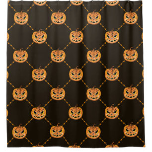 Rideaux De Douche Thème de la fête d'Halloween citrouille.
