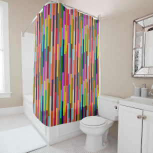 Rideaux De Douche Thin Colorful Stripes