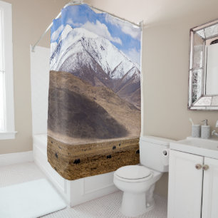 Rideaux De Douche Tibet - Paysage de montagne avec yaks