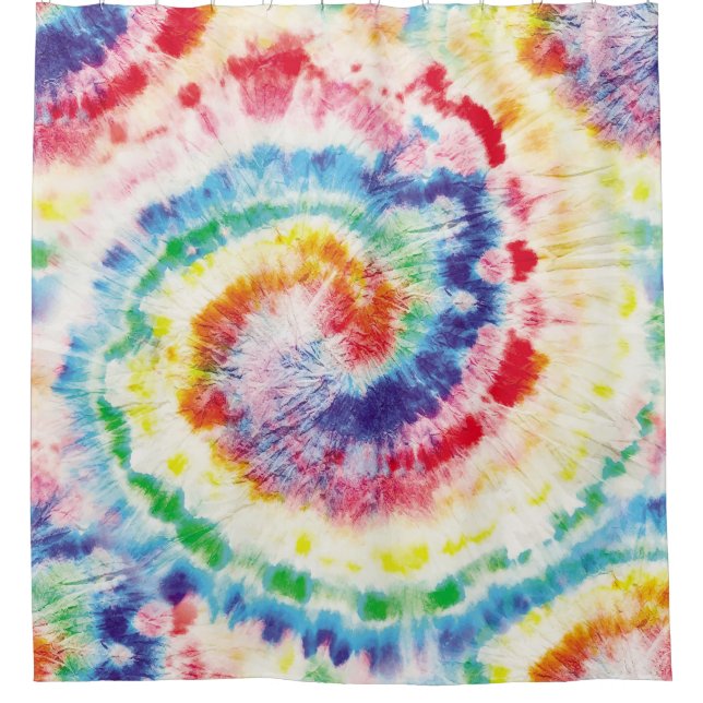 Rideaux De Douche  Tie Dye Swirl. Motif de Tiedye sans couture. Fabr (Devant)