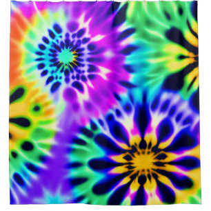 Rideaux De Douche Tie Dye Swirling Motif Design