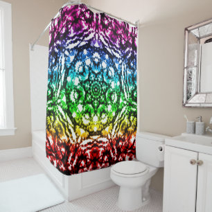 Rideaux De Douche Tiedye Mandala Étoile Arc-en-ciel