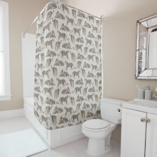 Rideaux De Douche Tiger animal rose moderne