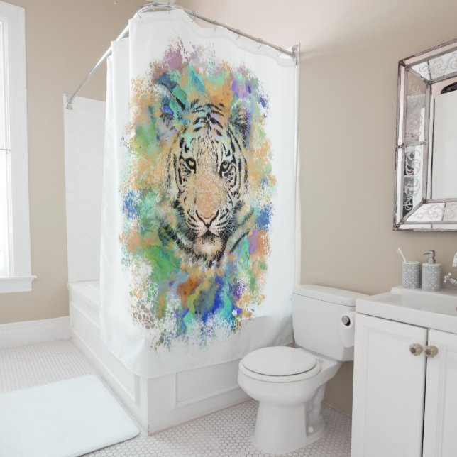 Rideaux De Douche Tigre multicolore 3 (En situation)