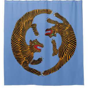 Rideaux De Douche Tigres d'art populaire japonais