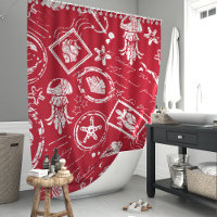 Timbre Marin Rouge Vintage de la Mer