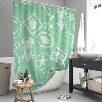 Timbre Marin Vert Menthe Vintage