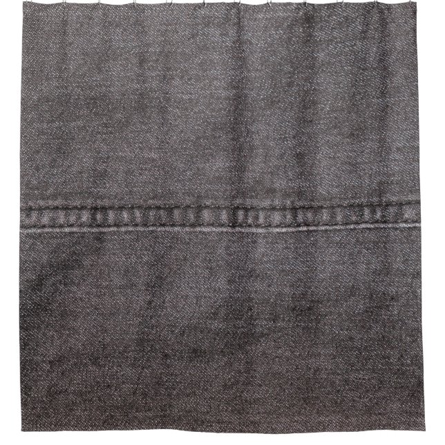 Rideaux De Douche Tissu en denim noir. Mode, textures et backgrou (Devant)