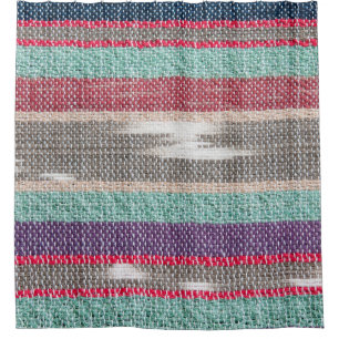 Rideaux De Douche Tissu rustique : Mosaïque texturée colorée