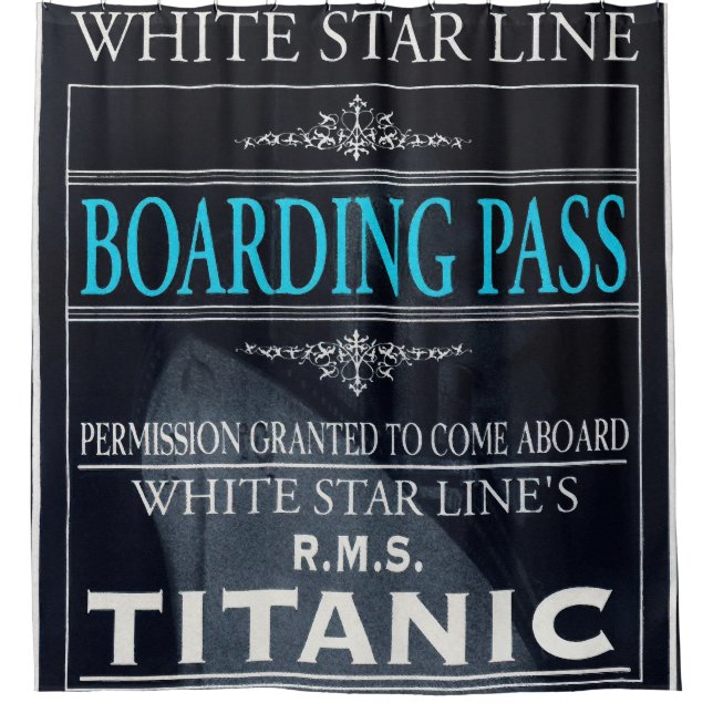 Rideaux De Douche Titanic White Star Line Embarding Pass Dark (Devant)