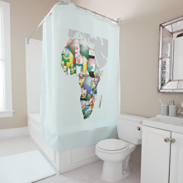 Rideaux De Douche Toile culturelle : belle couleur carte de l'Afriqu (En situation)