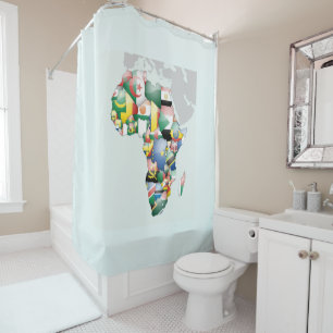 Rideaux De Douche Toile culturelle : Carte d'Afrique magnifiquement