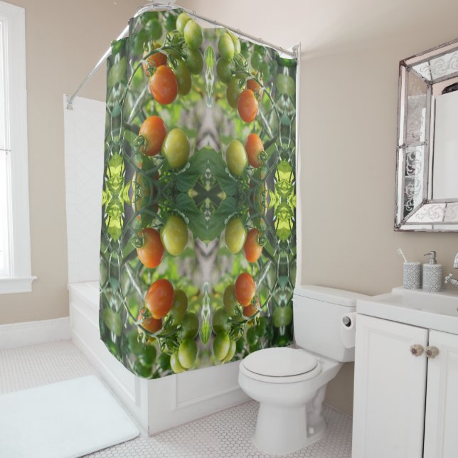 Rideaux De Douche Tomates cerises de jardin Nature Abstraite (En situation)