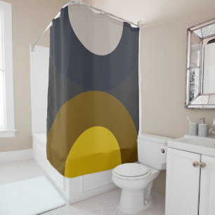 Rideaux De Douche Tonnerre de moutarde de bronze moderne du milieu d