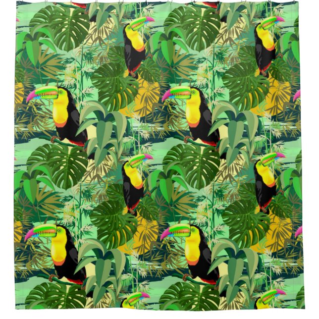 Rideaux De Douche Toucan en Amazonie verte (Devant)