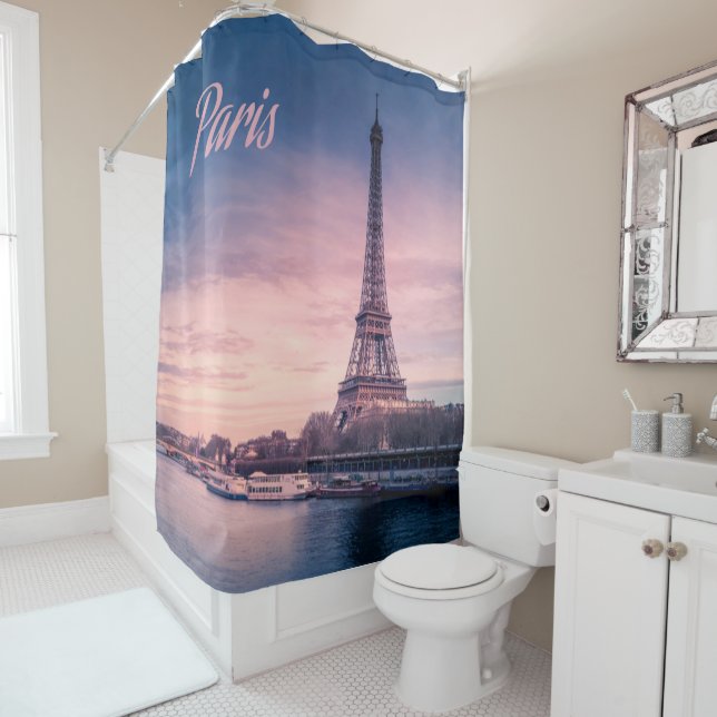 Rideaux De Douche Tour de Paris France (En situation)
